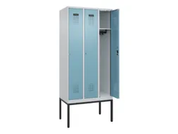 locker,HxBxD 2120x900x500mm,3vak,vak B 300mm,cil.-slot,voetonderstel