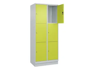lockerkast,HxBxD 1950x800x500mm,2x3vakken,vak B 400mm,cil.-slot,sokkel - 1