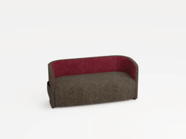 sofa,2-zits,stof bruingrijs/rood,HxBxD 760x1570x760mm,2zijvakken