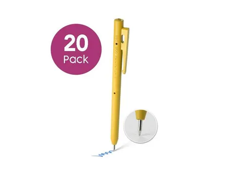 Eco v2.0 DetectaPen met clip geel blauwe inkt detecteerbaar 20 stuks