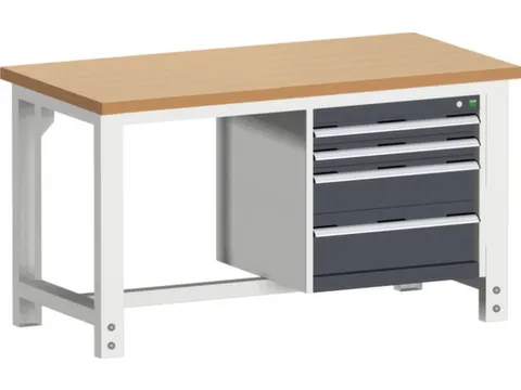 werkbank,HxBxD 740-1140x1500x750mm,beukenblad,draagverm. 1500kg