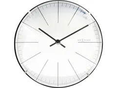 Wandklok NeXtime Big Stripe Ø20cm glas wit streepaanduiding