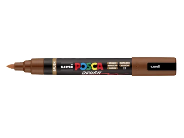 Paintmarker Uni POSCA PC-5BR brushpunt M bruin