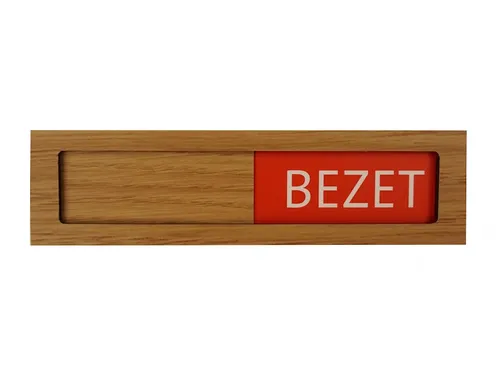 Premium Schuifbord Houtlook Vrij Bezet Groen Rood 150x40mm