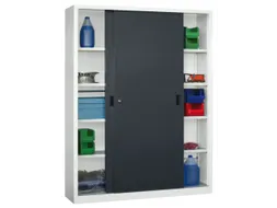 schuifdeurkast,HxBxD 1950x1500x500mm,RAL7035,front RAL7016