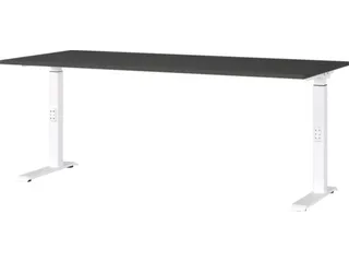 In hoogte verstelbaar bureau,HxBxD 680-910x1800x800mm,blad grafiet - 1