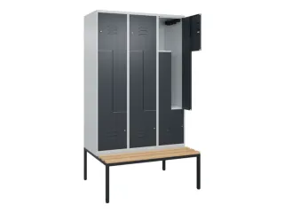 Z-garderobekast,HxBxD 2120x1200x815mm,6vak,vak B 400mm,cil.-slot - 2