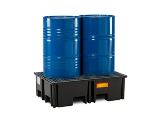 PE-opvangbak,v. 2x200l vat,opvangvol. 220l,HxBxD 360x1230x830mm - 5