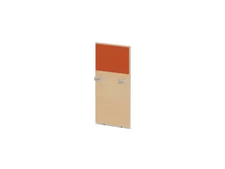 baliepaneel,v. bureau,aanbouw links,B 600mm,NE-esdoorn,BN3012-oranje - 1