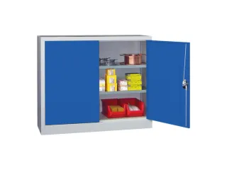 grootvolumekast met openslaande deuren,RAL7035,front RAL5010 - 2