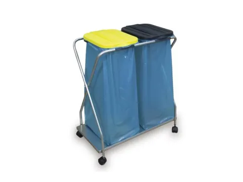 Lichte Afvalverzamelaar 2x70/120 liter 1010x750x500mm Verrijdbaar