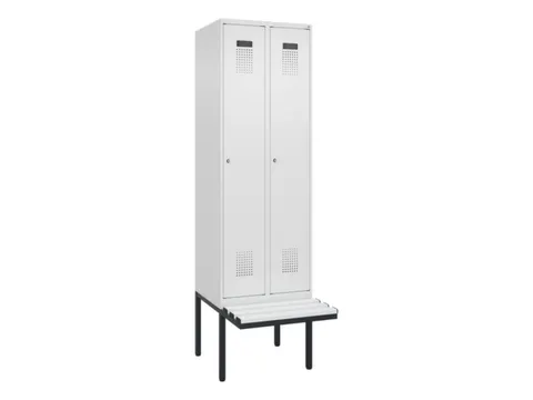 locker met bank,voor scheiding van kleding,HxBxD 2120x600x815mm,2vak