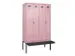 locker met bank,voor scheiding van kleding,HxBxD 2120x1200x815mm,4vak