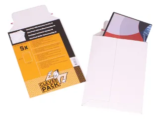 Envelop CleverPack karton B4 250x353mm wit pak à 5 stuks - 5