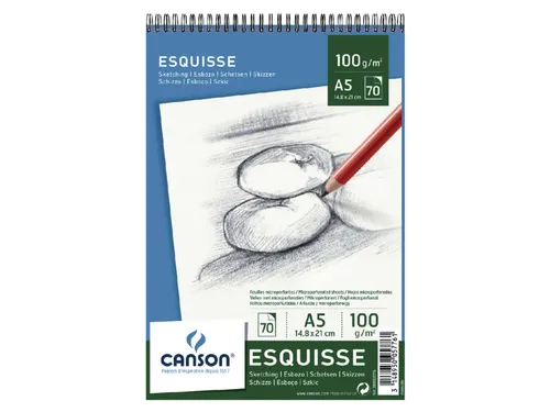 Schetspapier Canson Graduate Sketch 40vel 96gr A5 natuurlijk wit