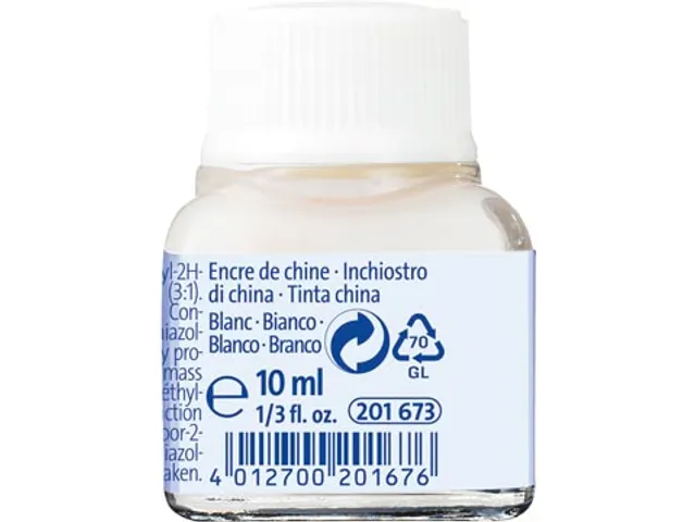 Oost-Indische inkt wit, flesje van 10 ml