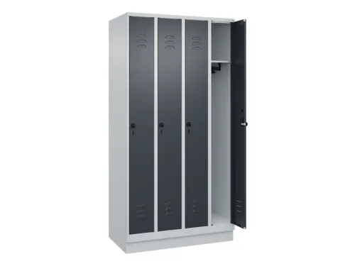 locker,HxBxD 1950x1000x500mm,4vak,vak B 250mm,draaigrendel,sokkel