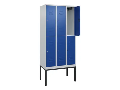 dubbeldekse locker,HxBxD 2120x900x500mm,3x2vak.,vak B 300mm,cil.-slot