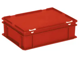 Euronorm Stapelkrat Hxlxb 130X400X300Mm 11L Met Deksel Rood