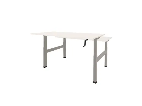 Dextro Slinger Duo zit/sta Bureau 180cm frame Alu blad Wit