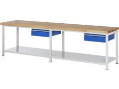 werkbank,HxBxD 840-1040x3000x700mm,beukblad,draagverm. 1250kg,4voeten