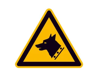 waarschuwingsbord,v. binnen/buiten,Waarschuwing voor waakhond,PVC - 1