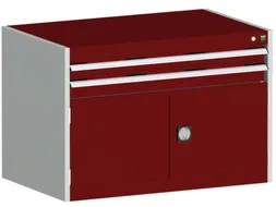 ladekast HxBxD 700x1050x650mm 2laden RAL7035 front RAL3004
