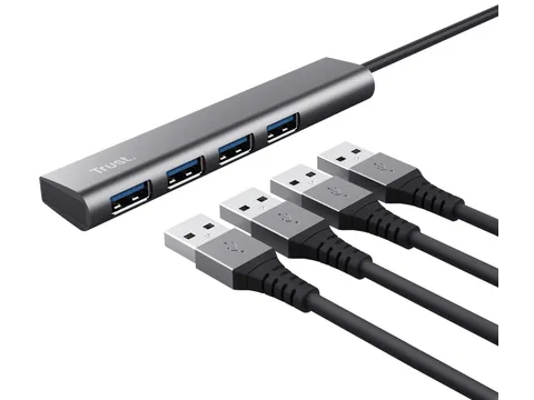 Hub Trust Halyx 4-port USB-C zilver