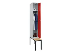 locker met bank,HxBxD 2120x300x815mm,1vak,vak B 300mm,draaigrendel