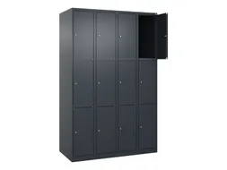 lockerkast,HxBxD 1850x1200x500mm,4x3vakken,vak B 300mm,cil.-slot