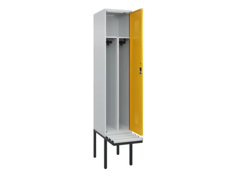 locker met bank,voor scheiding van kleding,HxBxD 2120x400x815mm,1vak