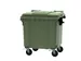 Container 1100 liter vlak deksel Groen
