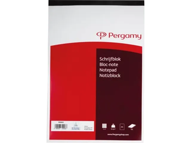schrijfblok, 60 g/m², ft A4, 100 vel, geruit 5 mm