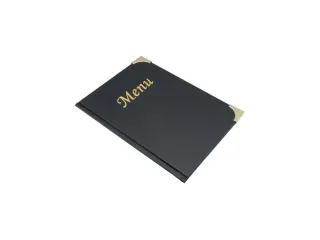 Menukaart Securit A5 4 tas zwart lederlook - 4