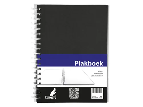 Plakboek Kangaro A5+ 120 grams 40 vel voorkant zwart 25x18cm papier(25