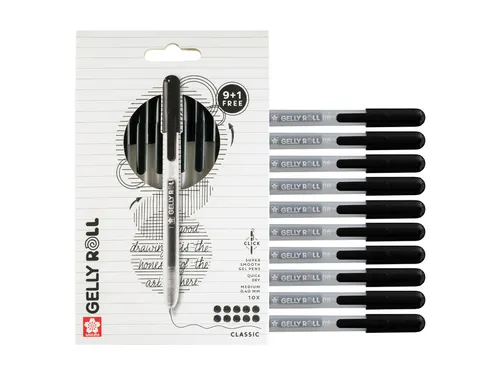 Gelschrijver Sakura Gelly Roll Classic 08 klikfunctie set à 10 stuks