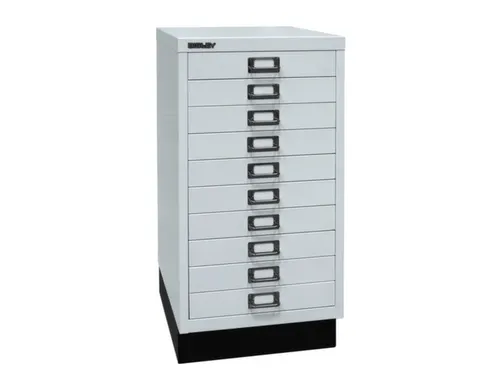 kantoor-ladekast HxBxD 670x349x432mm 10 laden romp lichtgrijs staal