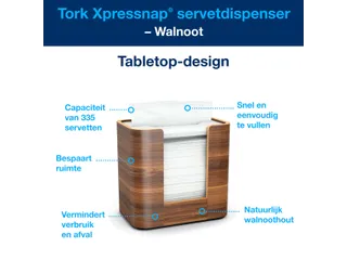Tork 273002 Xpressnap tabletop servetdispenser N4 compact Walnoot - 5