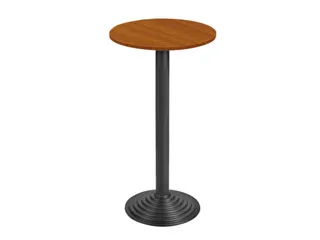 Statafel Gietijzer H 110cm Blad Ø 60cm Onderstel Zwart Blad Kersen - 1
