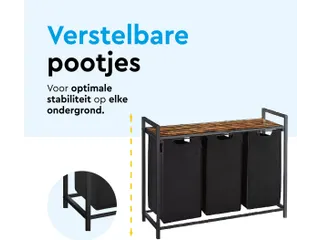 Wasmand 3 vakken Zwart LB300 - 10