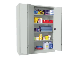 Ruime Vouwdeurkast 1950x1500x500mm 4 Legborden Ral7035 - 1