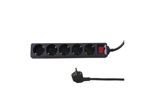 Stekkerdoos BRASQ 5 voudig 5 meter zwart