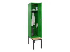 locker met bank,HxBxD 2120x400x815mm,1vak,vak B 400mm,draaigrendel