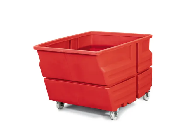 Multifunctionele bak,HxLxB 900x1240x825mm,600l,PE,rood,wanden gesloten