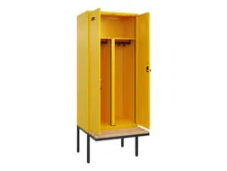 PBM-locker met bank,HxBxD 2120x800x815mm,2vak,vak B 400mm,draaigrendel