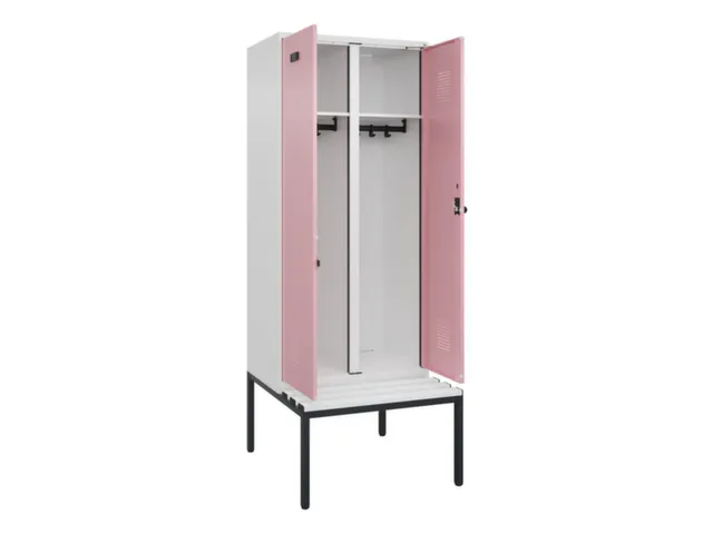 locker met bank,voor scheiding van kleding,HxBxD 2120x800x815mm,2vak