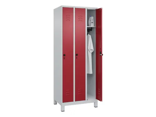 locker,HxBxD 1950x750x500mm,3vak,vak B 250mm,draaigrendel,voeten