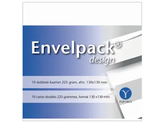 Dubbele kaart Papyrus Envelpack Design vierkant 130x130mm wit 894466 - 1