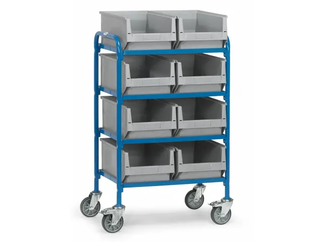 Bijzetwagen Met 8 Magazijnbakken 32931 250kg Hout 630x470mm Ral5007