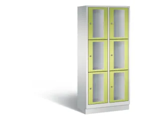 Lockerkast 1800x810x500mm 2x3 vakken Cilinderslot, Sokkel, RDS1108060 - 2